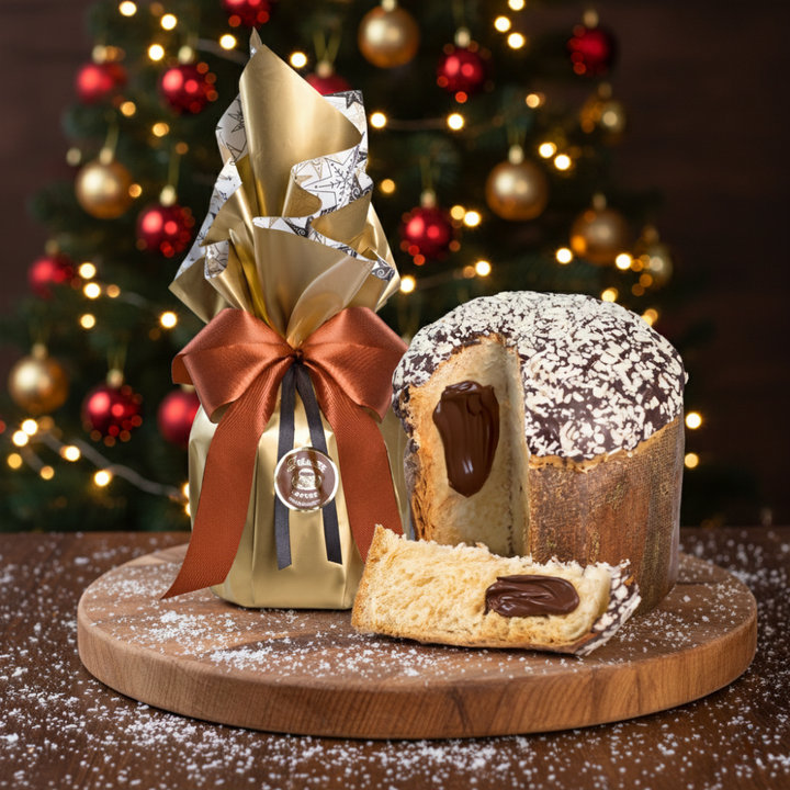 Domači panettone z lešnikovo kremo in tartufi